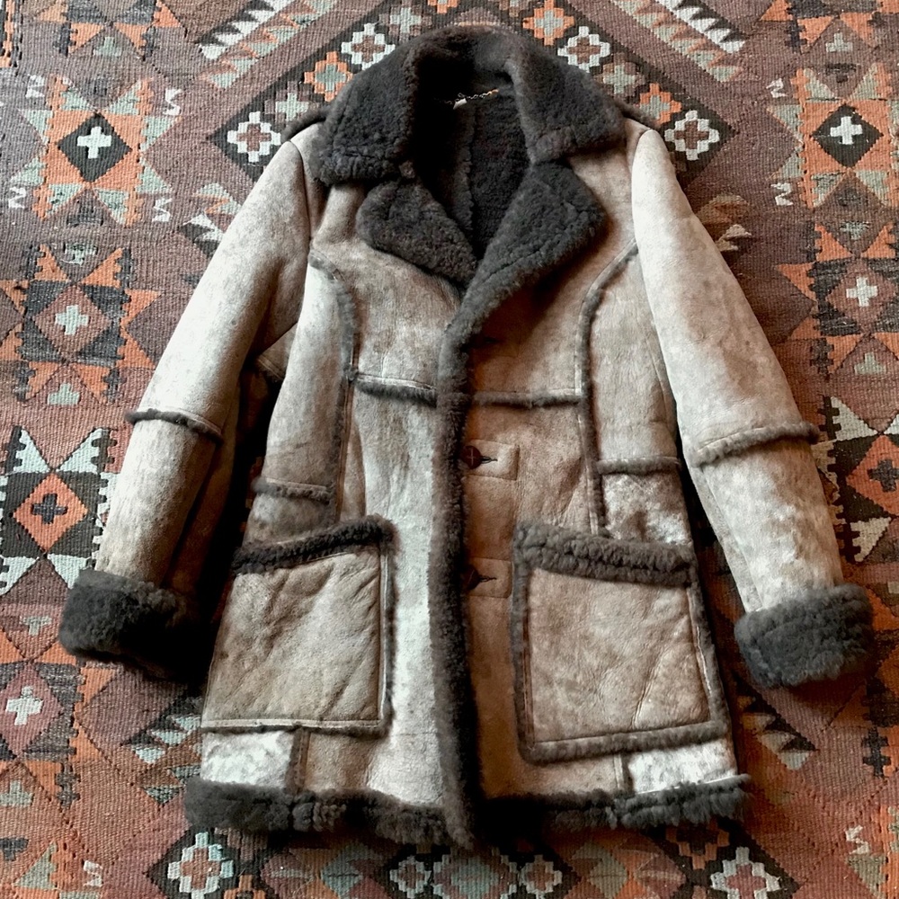 Vintage Sears The Leather Shop Shearling Coat